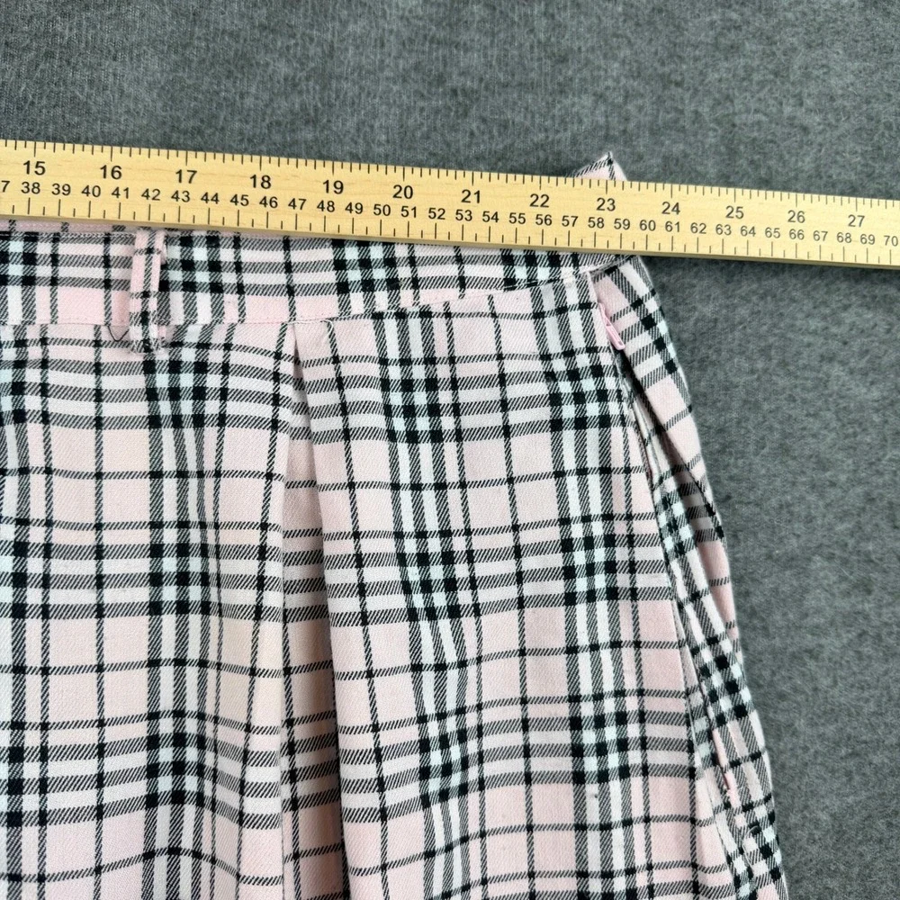 Hot Topic Pleated Mini Skirt Women's Size 4 Pink‎ Black Plaid Preppy Alt Punk